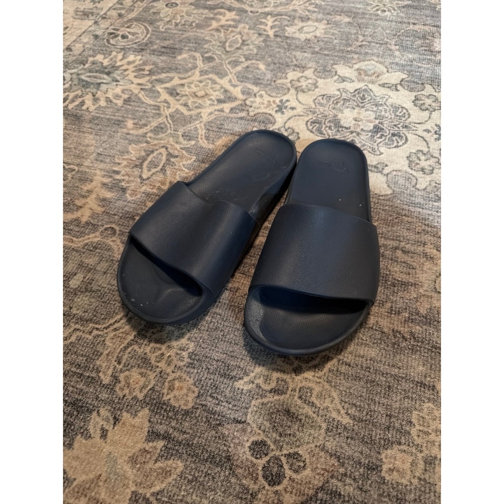 Archie's Arch Support Slides Sandals Navy Blue